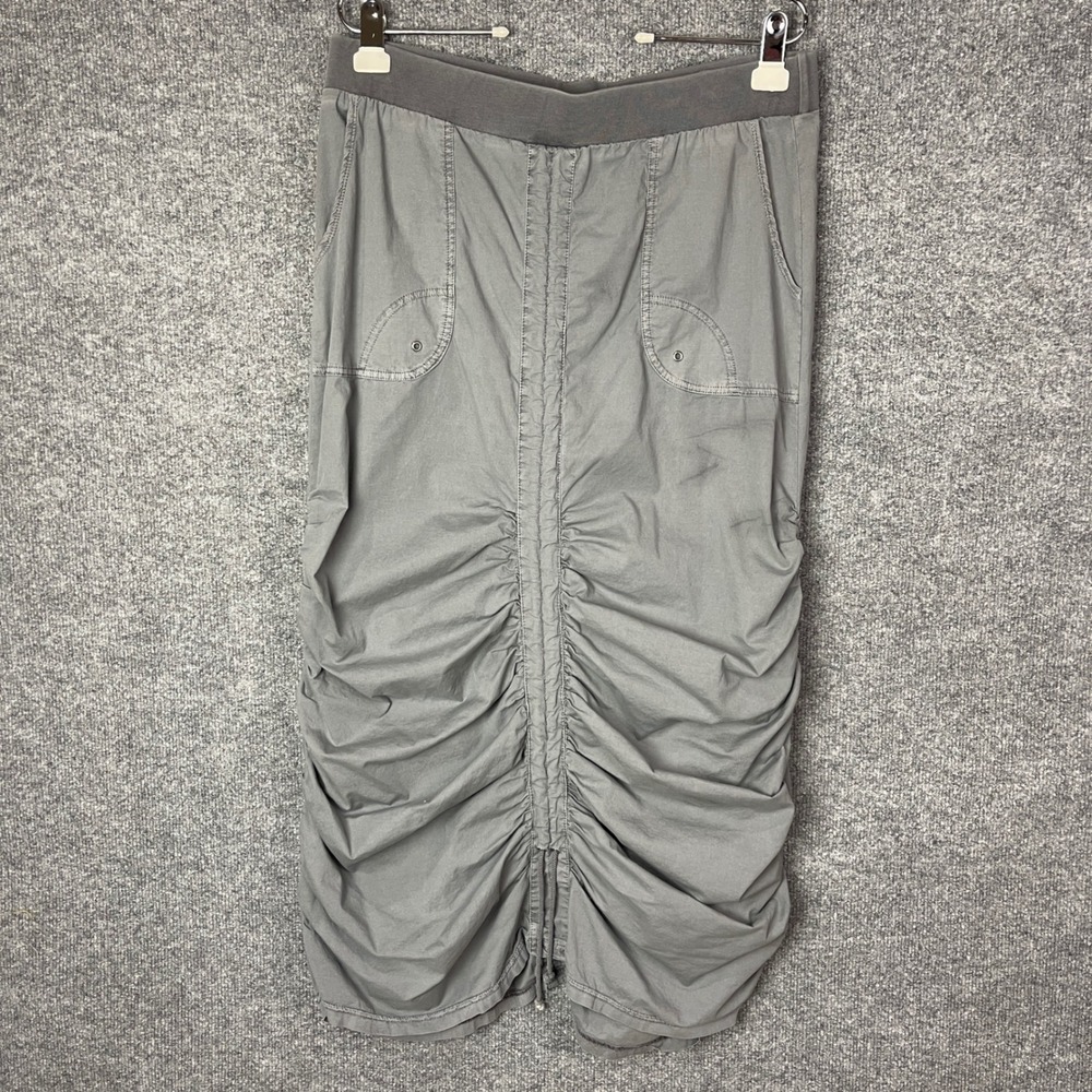 Ruched Mid-Length Women's Skirt - Gray
